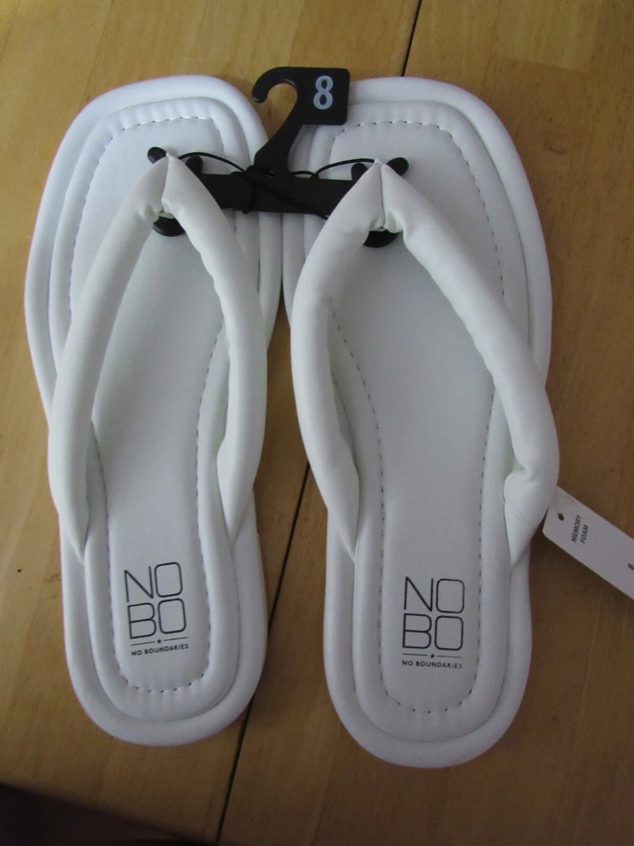White memory foam flip clearance flops