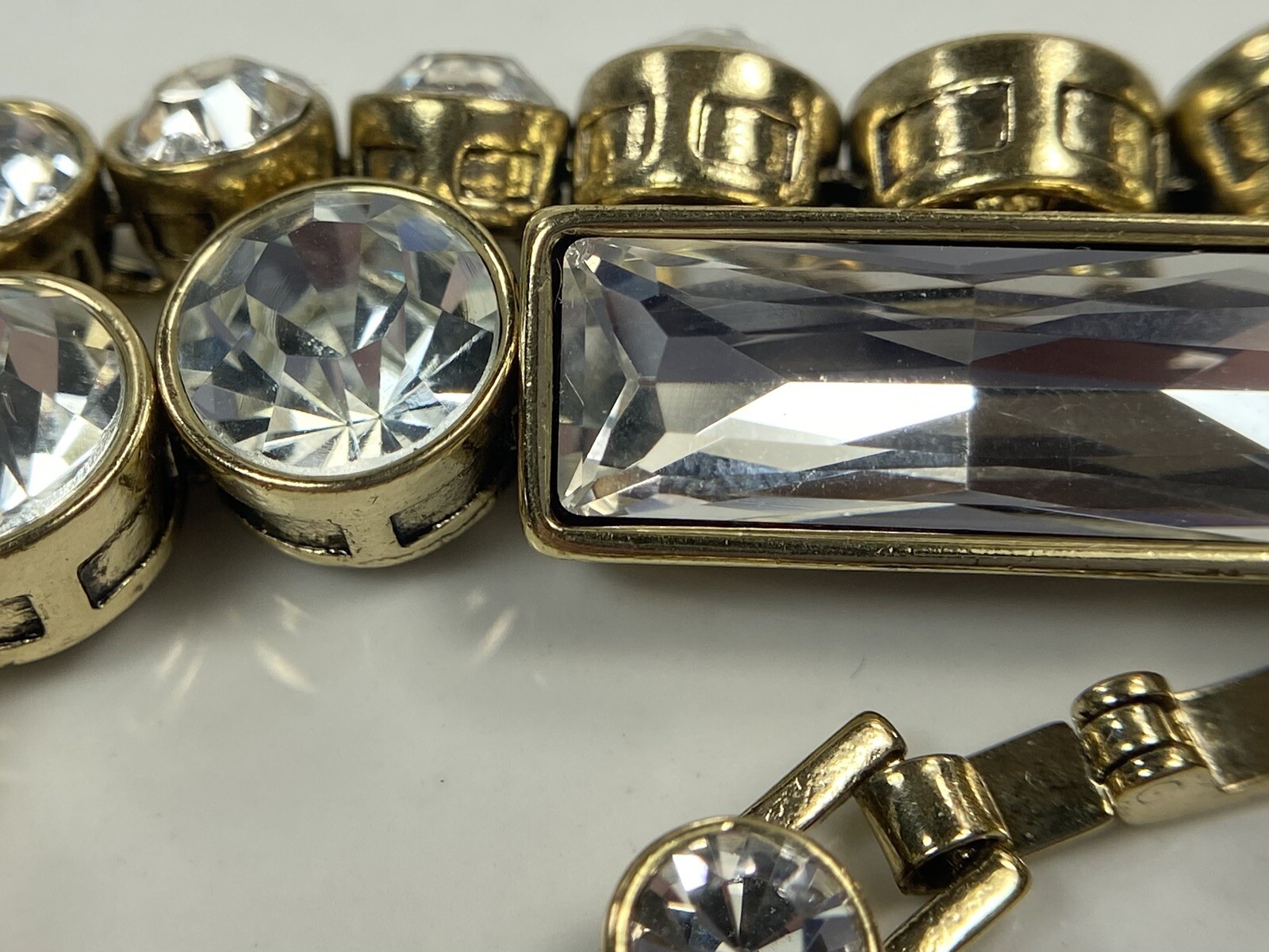 HEIDI DAUS GOLDTONE RHINESTONE RECTANGLE TENNIS 7… - image 5