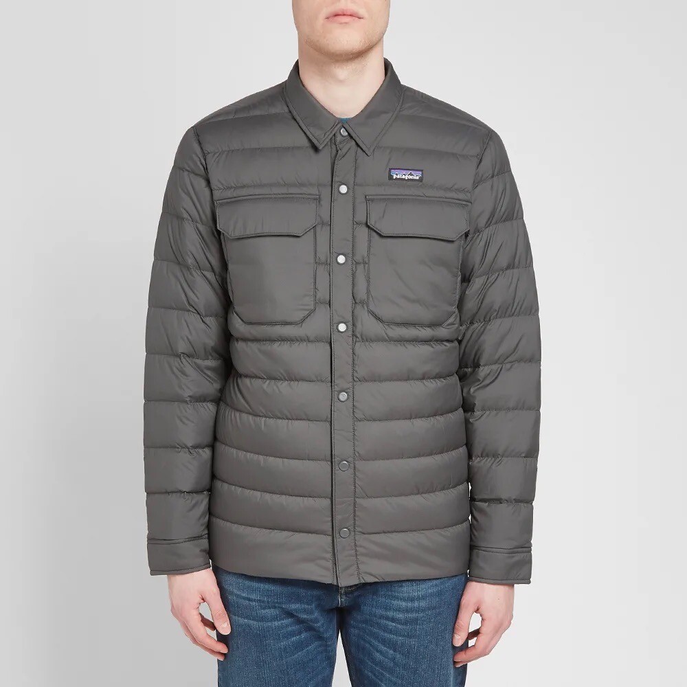 Patagonia Silent Down Shirt Jacket Grey Snap Lightweight Men's Size Small |  eBay