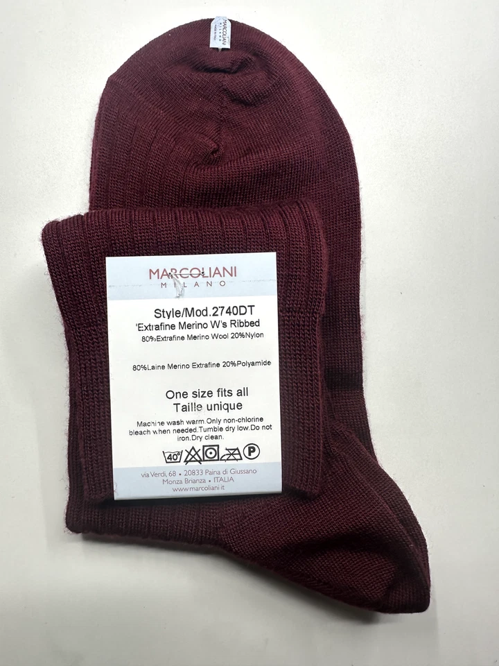 Marcoliani Milano Italian Merino Wool Womans Ribbed Socks One Size-Choose Color - Image 3 of 4