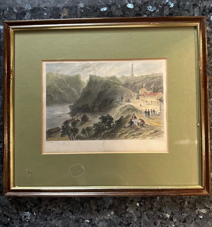 Antigua impresión de la década de 1840 "Queenston, Cataratas del Niágara" W.H. Bartlett & J.C. Armytage Foto 2 de 4