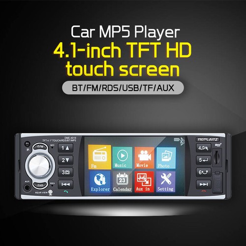 Single 1 Din 4" In-Dash Car Radio Stereo Mirror RDS/AM/FM Touch Screen Bluetooth - Picture 2 of 18