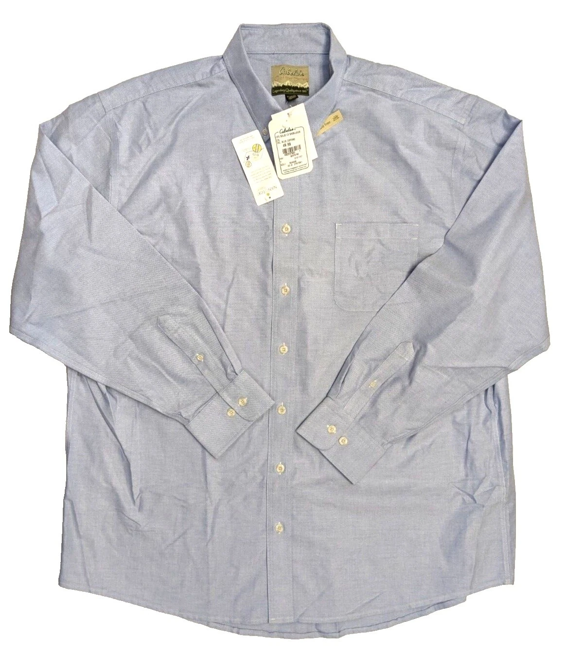 Повседневные мужские рубашки на пуговицах Cabela's Cotton однотонные