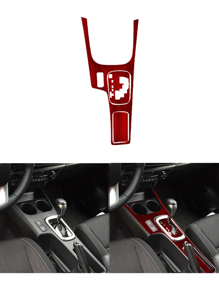 Conjunto completo de acabamento interno de fibra de carbono vermelha para Toyota Hilux 2015-2021 tipo A - Imagem 4 de 4