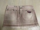 REPLAY Distress Fade Denim Jean Micro Mini Skirt  zip pockets sz 27 — photo 1