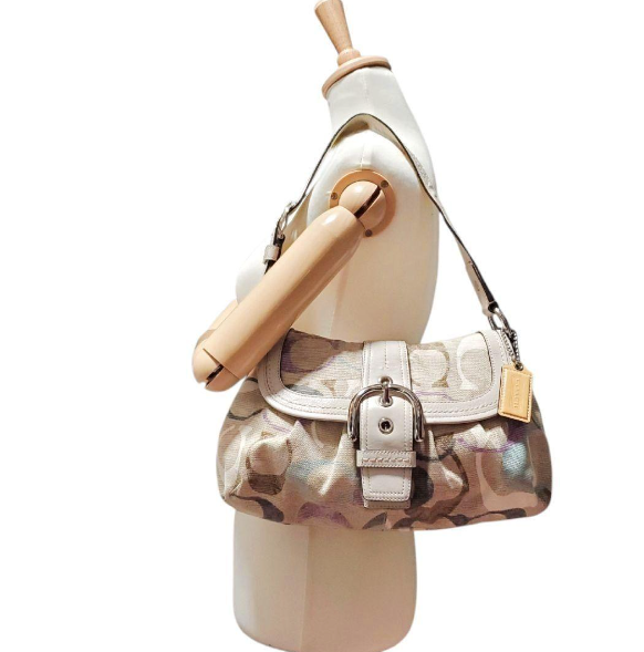COACH Signature Soho Shoulder Bag Canvas with Flap Bag