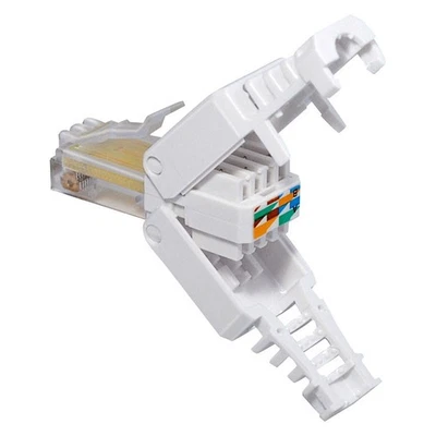 4x rj45 stecker CAT 7/6 LAN Stecker zur werkzeuglose Montage mit Knickschutz XS - Bild 1 von 4