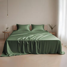 King Size Sheets Set - Austrian Eucalyptus Tencel Lyocell Sheet Set 4Pc - Green