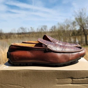 Mocassins Gucci en cuir marron monogramme GG chaussures de conduite hommes US 8,5