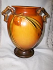ROSEVILLE  PINECONE VASE  WITH HANDLES  BROWN