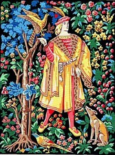 Margot de Paris Needlepoint canvas for halfstitch without yarn The Falconer M...