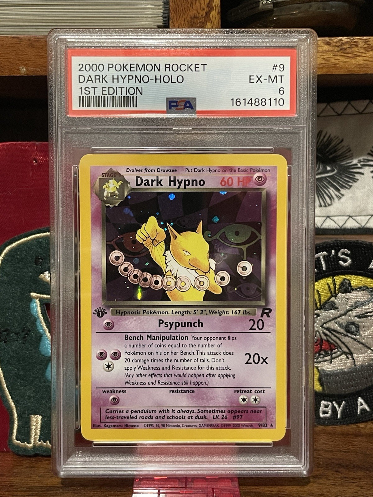 Pokemon Dark Hypno 1st Edition Holo Rare PSA 6 EX-MT Team Rocket 9/82