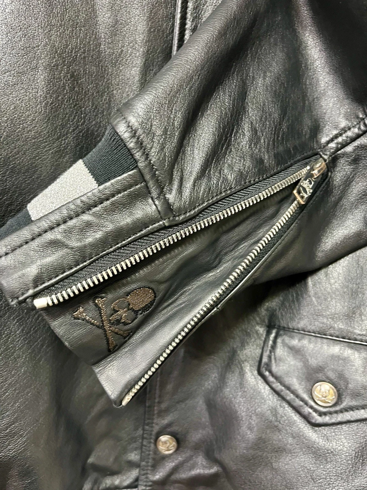 Rare Mastermind Japan MMJ Lambskin Leather Hoodie Size-XL Made in Japan π―π΅ - product detail image 23