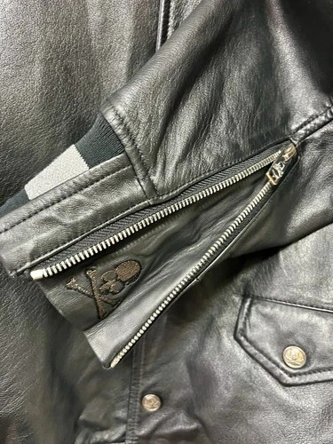 Rare Mastermind Japan MMJ Lambskin Leather Hoodie Size-XL Made in Japan 🇯🇵 image 23