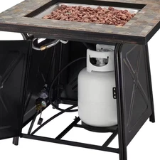 Crossridge 30.00 In. W 50000 BTU Coating Steel Propane Outdoor Fire Pit Table...