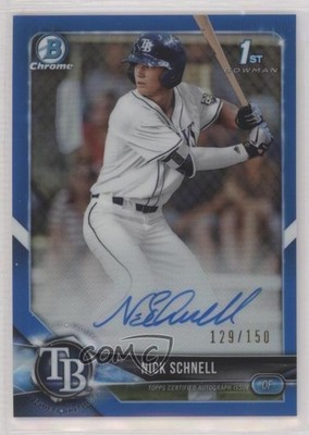2018 Bowman Draft Chrome Pick Blue Refractor /150 Nick Schnell #CDA-NS Auto 10h2