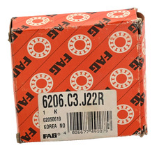 FAG 6206.C3.J22R Sealed Ball Bearing - 30 x 62 x 16 mm