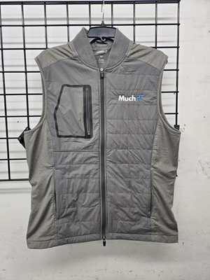 Johnnie O Men's Duffy Puffy Vest Size M Meteor Gray MUCH Logo