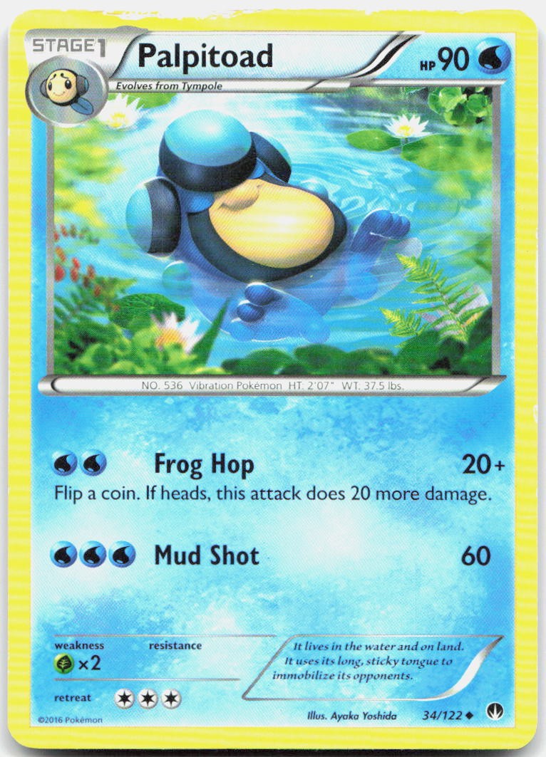 Palpitoad 34/122 Uncommon BREAKpoint Pokemon HP