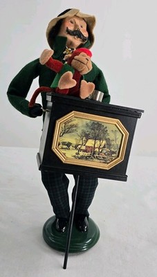 Byers Choice Carolers Organ Grinder Man With Monkey And Tin Cup 2000