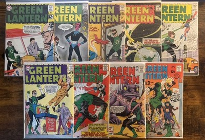 Silver Age green Lantern Lot  9 comic Books Key 1st Appearences #17-66