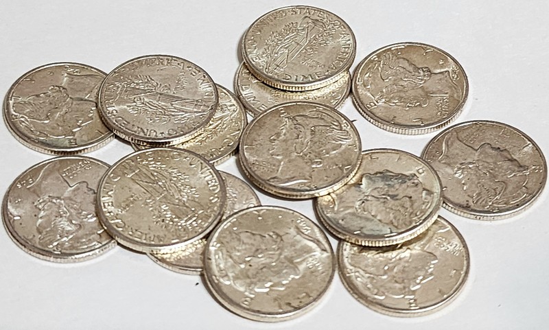 1945-D  Mercury Silver 1  Dime FROM THIS LOT Denver 10c BU Unc Lustrous ONE COIN