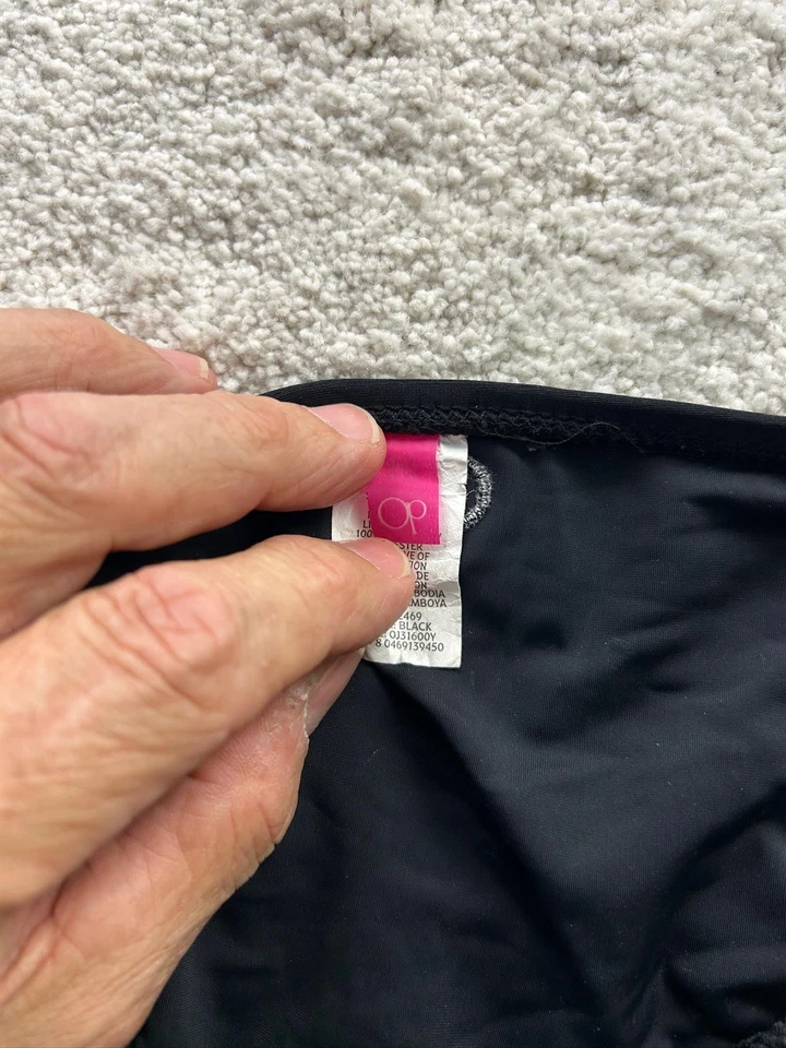 Biquíni Op Feminino Pequeno Preto Laço Lateral Natação Cintura Baixa Elástica Roupa de Praia - Imagem 4 de 4