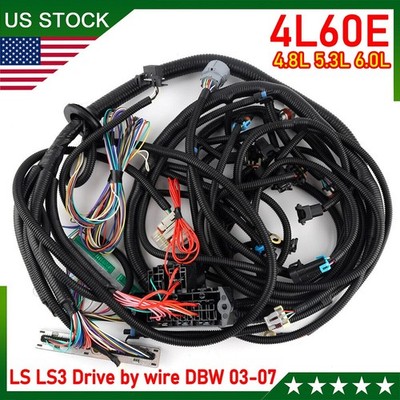 LS1 4L60E Stand Alone Harness Fit LS SWAP 4.8 5.3 6.0 03-07 Drive by Wire DBW