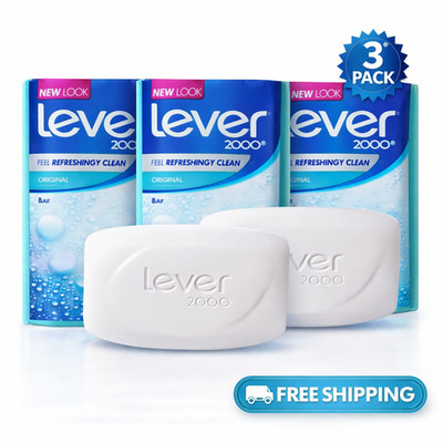 Lever 2000 Original Bar Soap 3.75 oz Fresh Scent Moisturizing - 3 Pack