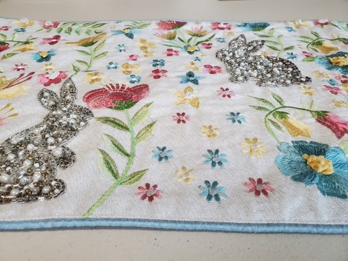 Mireille Designs Easter Decorative Table Runner 13"x36" Handcrafted In India - Picture 10 of 12