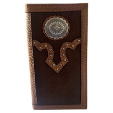 NWT Justin Jr. Rodeo Wallet Genuine Leather And Suede RFID 24010481W3 Studded