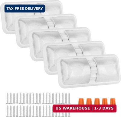 RVZONE 12V Led RV Ceiling 1100 Lumen Double Dome Light | RV Interior Lighting Fi