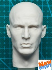 Cabeza esculpida de Capitán América sin pintar de alto detalle 1/6 para figura de acción de 12""