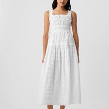 Gap X DOEN Eyelet Midi Dress Size XL White