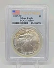 2007-W PCGS MS69 $1 Silver Eagle First Strike Flag Label