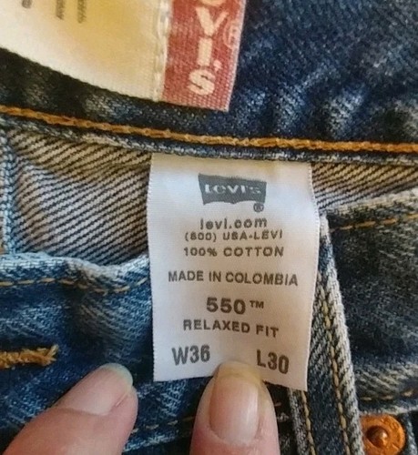 Vtg Levi's 550 36x30 Jeans Medium Wash Mens Distressed Trendy Biker Y2K - Picture 6 of 7
