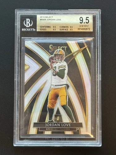 2019 Panini Select XRC Jordan Love Rookie RC #304 BGS 9.5 w/ 4 9.5 Sub Grades