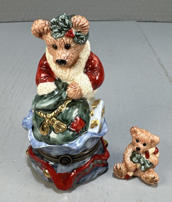 Boyds Bearware Potteryworks Grenville Santa's Helper Trinket Box #392001 No Box