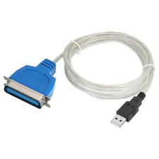 5FT 1.5M DB25 25-Pin Parallel Printer Cable USB 2.0 To CN36 Female Blue White