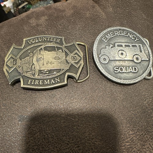 Volunteer Fireman And Rescue Squad Belt Buckle Lot