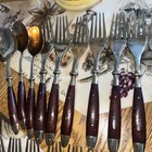 Vintage  Bronze & Rosewood Flatware Thailand Place Settings   Total Pieces 59 — photo 6