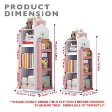 Rotating Bookshelf Rack Display Floor Standing Bookcase Toys Storage