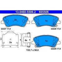 ATE 13.0460-5506.2 Bremsbelagsatz FüR KIA RIO Stonic YB SC FB