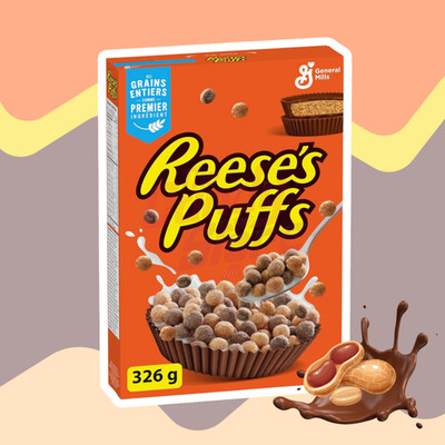Reese s Puffs Cereal 326g   Peanut Butter & Chocolate Flavoured Whole Grain Corn