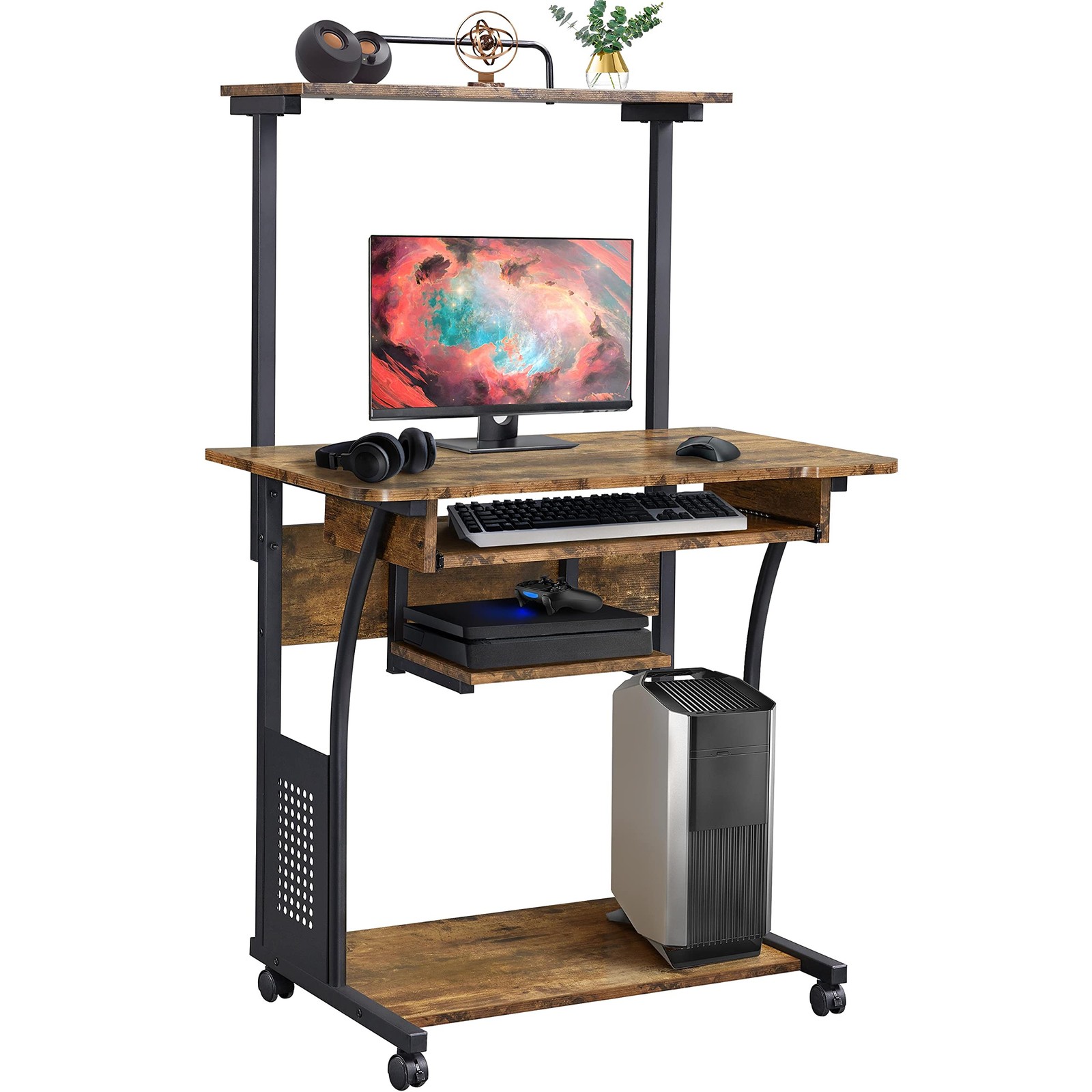 Scrivania moderna per computer e stampante