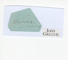 John Gielgud Signed Clip / Autographed British Actor