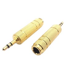 2Pcs 3.5mm Male to 6.5mm Female Plug Stereo Audio Adapter Converter Headphone F