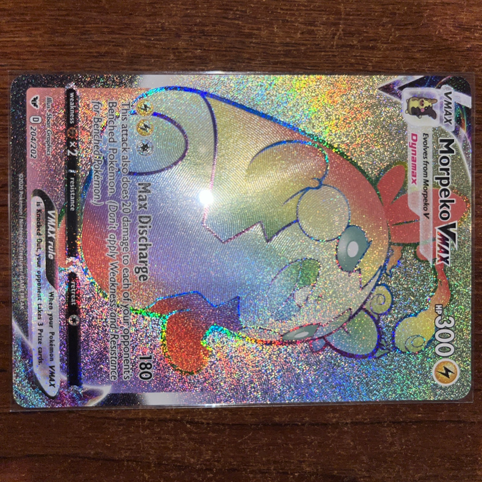 Pokémon Sword & Shield Full Art Rainbow Morpeko Vmax 204/202 NM/M