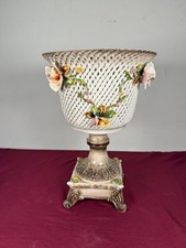 Vaso vintage centro tavolo vaso decorativo in ceramica intrecciata di Bassano.