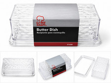 Chef Craft Select Plastic Butter Dish, 7 Inches In 7 inches in length, Clear